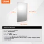 VEVOR Wall Mounted Makeup Mirror, 0.15" Thick, 36" x 48" Mirror with Aluminium Alloy Frame & Explosion-Proof Film, Scratch-Resis