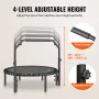 Foldable Mini Trampoline, 40 Inch Fitness Rebounder, Max Load 330lbs Exercise Trampoline, Stable & Quiet Trampoline with 4 Level
