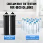 VEVOR Gravity-fed Water Filter System, 2.25G 304 Stainless-Steel Countertop System, Water Filtration System, Reduces Lead and up