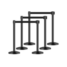 6 PCS Stanchion Post med 4 udtrækkelige bælter og sandinjektion Hollow Base