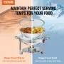 2-Pack Round Chafing Dish Set with Full-Size 3.8L Pan Glass Lid Fuel Holder