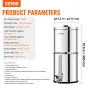 Gravity-fed Water Filter System, 2.25G 304 Stainless-Steel Countertop System, Water Filtration System, Reduces Lead and up to 99