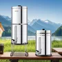 VEVOR Gravity-fed Water Filter System, 2.25G 304 Stainless-Steel Countertop Water Filtration System, Reduces Lead and up to 99% 