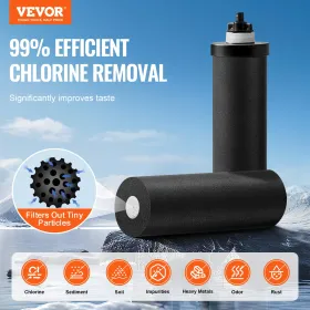 VEVOR Gravity-fed Water Filter System, 2.25G 304 Stainless-Steel Countertop System, Water Filtration System, Reduces Lead and up