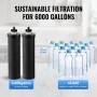 VEVOR Gravity-fed Water Filter System, 2.25G 304 Stainless-Steel Countertop System, Water Filtration System, Reduces Lead and up