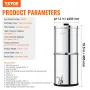 VEVOR Gravity-fed Water Filter System, 2.25G 304 Stainless-Steel Countertop System, Water Filtration System, Reduces Lead and up