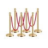 6 Pcs Gold Stanchion Post 4 Red Velvet Ropes Sand Injection Hollow Base