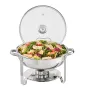 2-Pack Round Chafing Dish Set with Full-Size 3.8L Pan Glass Lid Fuel Holder