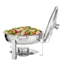 2-Pack Round Chafing Dish Set with Full-Size 3.8L Pan Glass Lid Fuel Holder