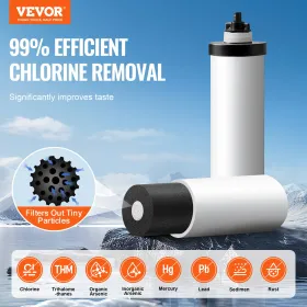 Gravity-fed Water Filter System, 2.25G 304 Stainless-Steel Countertop Water Filtration System, Reduces Lead and up to 99% of Chl