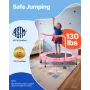 36" Kids Trampoline, 3FT Indoor Outdoor Trampoline, Foldable Mini Trampoline with Handle, Rebounder Trampoline for Toddlers, Bir