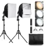 VEVOR Softbox Lighting Kit 40x40 cm / 16x16 tommer 3000-6500K Justerbar til optagelse