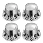 Rear Axle Wheel Covers, Dome Axle Cover for Semi Truck, ABS Electroplate Rust-Resistant Lug Nut Covers, Universal Fit, Installat
