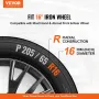 Wheel Rim Cover Hubcaps, 16 in Diameter, Sturdy & Durable Scratch-Resistant Hubcap with Snap & Valve Nozzle Hole, ABS & PC Hubca