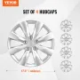 Wheel Rim Cover Hubcaps, 16 in Diameter, Sturdy & Durable Scratch-Resistant Hubcap with Snap & Valve Nozzle Hole, ABS & PC Hubca