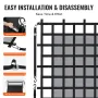 Cargo Net, 72 in x 57 in, Heavy Duty Truck Cargo Net for Truck Bed, 4 Adjustable Straps with Carabiners & S-Hooks, Wear-resistan