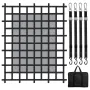 Cargo Net, 72 in x 57 in, Heavy Duty Truck Cargo Net for Truck Bed, 4 Adjustable Straps with Carabiners & S-Hooks, Wear-resistan