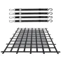 VEVOR Cargo Net, 72 in x 57 in, Heavy Duty Truck Cargo Net til lastbil seng, 4 justerbare stropper med karabinhager og S-kroge,