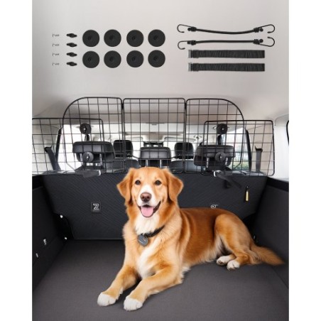 Dog Car Barrier 38.5"-61.6" Adjustable Pet Divider Gate for Cargo Area