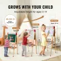 VEVOR Art Easel for Kids, 3-in-1 Wooden Double-Sided Kid's Art Easel with Magnetic Whiteboard, Chalkboard & Paper Roll, Adjustab