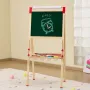 Art Easel for Kids, 3-in-1 Wooden Double-Sided Kid's Art Easel with Magnetic Whiteboard, Chalkboard & Paper Roll, Adjustable Sta