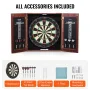 VEVOR Dartboard and Cabinet Set, Ready-to-Play Bundle Official Size Dartboard Cabinet, Steel Tip Dart Hideaway Cabinet, Features