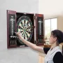 VEVOR Dartboard and Cabinet Set, Ready-to-Play Bundle Official Size Dartboard Cabinet, Steel Tip Dart Hideaway Cabinet, Features