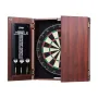 Dartboard and Cabinet Set, Ready-to-Play Bundle Official Size Dartboard Cabinet, Steel Tip Dart Hideaway Cabinet, Features Easy 