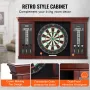 Dartboard and Cabinet Set, Ready-to-Play Bundle Official Size Dartboard Cabinet Set, Steel Tip Dart Cabinet, Features Easy Assem