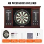 Dartboard and Cabinet Set, Ready-to-Play Bundle Official Size Dartboard Cabinet Set, Steel Tip Dart Cabinet, Features Easy Assem