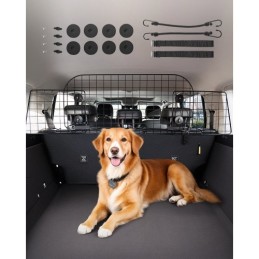 Dog Car Barrier 38"-66.3" Adjustable Pet Divider Gate for Cargo Area