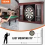 Dartboard and Cabinet Set, Ready-to-Play Bundle Official Size Dartboard Cabinet Set, Steel Tip Dart Cabinet, Features Easy Assem