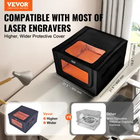 lasergraveringskabinet, 800 x 800 x 500 mm (31,5 x 31,5 x