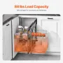 Min 15"W Opening Blind Corner Pull Out Organizer, 2 Tier 4 Shelf Kitchen Cabinet Organizer, Chrome Carbon Steel Storage Basket, 