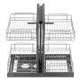 Min 15"W Opening Blind Corner Pull Out Organizer, 2 Tier 4 Shelf Kitchen Cabinet Organizer, Chrome Carbon Steel Storage Basket, 