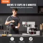 12 Cups Commercial Drip Coffee Maker, Coffee Maker Machine with 3 Glass Carafes and 3 Warmer Plates, Stainless Steel Pour Over C