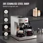 VEVOR 12 Cups Commercial Drip Coffee Maker, Coffee Maker Machine with 3 Glass Carafes and 3 Warmer Plates, Stainless Steel Pour 