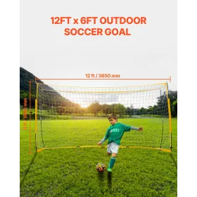 bærbart fodboldmål, 12 x 6 fod til voksne børns