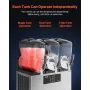 VEVOR Commercial Slushy Machine, 12Lx3 Triple Tank Frozen Drink Machine, 144 Cups Stainless Steel Margarita Smoothie Frozen Drin