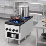 Commercial Gas Stove with 2 Burners, Propane and Natural Gas Countertop Cooking Stove Range, Stainless Steel Gas Hot Plate, Comm