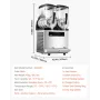 Commercial Slushy Machine, 12Lx2 Double Tank Frozen Drink Machine, 96 Cups Stainless Steel Margarita Smoothie Frozen Drink Maker