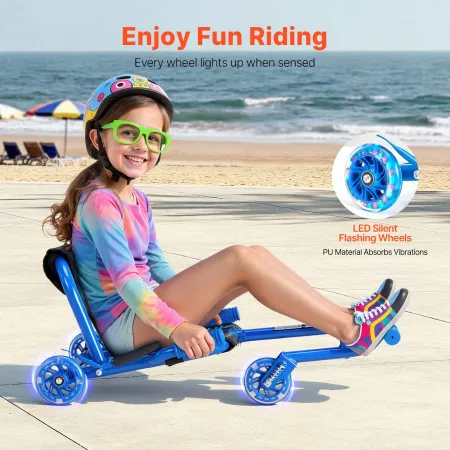 VEVOR Ride on Scooter, Load Capacity of 132 lbs, Swing Side-to-Side for Amazing Ride Powered by Zig-Zag Motion, Ride on Drifting