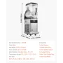 Commercial Slushy Machine, 12L Single Tank Frozen Drink Machine, 48 Cups Stainless Steel Margarita Smoothie Frozen Drink Maker, 