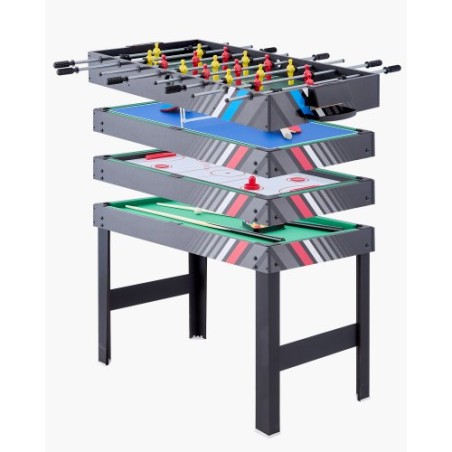 122cm lufthockey Tabel 4-i-1 Combo Game Table Foosball Ping Pong Billiard