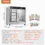 VEVOR Hot Box Food Warmer, 4-Tier Concession Warmer with Water Tray, 4 Pans, Glass Double-door and Adjustable Shelves, Stainless