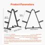 Weight Plate Rack, A Frame Weight Plate Tree for 2-Inch Weight Plates, Standard Weight Plate Tree, 300 lbs Load Capacity Weight 