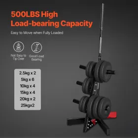 Weight Plate Rack, L Frame Weight Plate Tree for 2-Inch Weight Plates, Standard Weight Plate Tree, 500 lbs Load Capacity Weight 