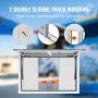 Concession Window for Food Truck, 36"x24" Aluminum Alloy Service Window, Up to 85 Degrees Serving Window with 2 Sliding Windows 
