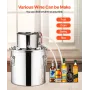 Alcohol Still, 5 Gal / 19 L Stainless Steel Water Alcohol Distiller with Copper Coil, Home Brewing Refining Fermentation Kit wit