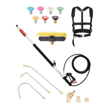 Pressure Washer Telescoping Wand 21 ft Brush Head Telescopic Spray Wand